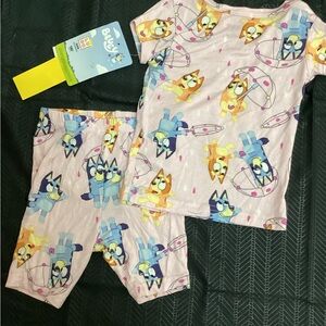 Bluey Kids Pajama Set - Pink and Blue